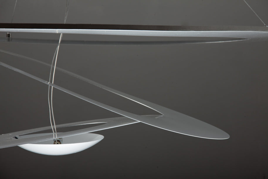 Lampadario Moderno Space Design color Argento 100cm in Metallo