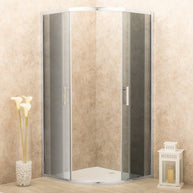 Cabina Box Doccia Vetri 6mm FUME' Telaio Inox 80x80