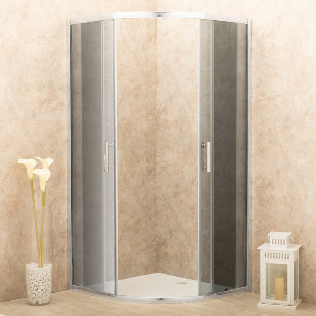 Box Doccia Itria 80x80cm Semicircolare Vetri 6mm Fume'