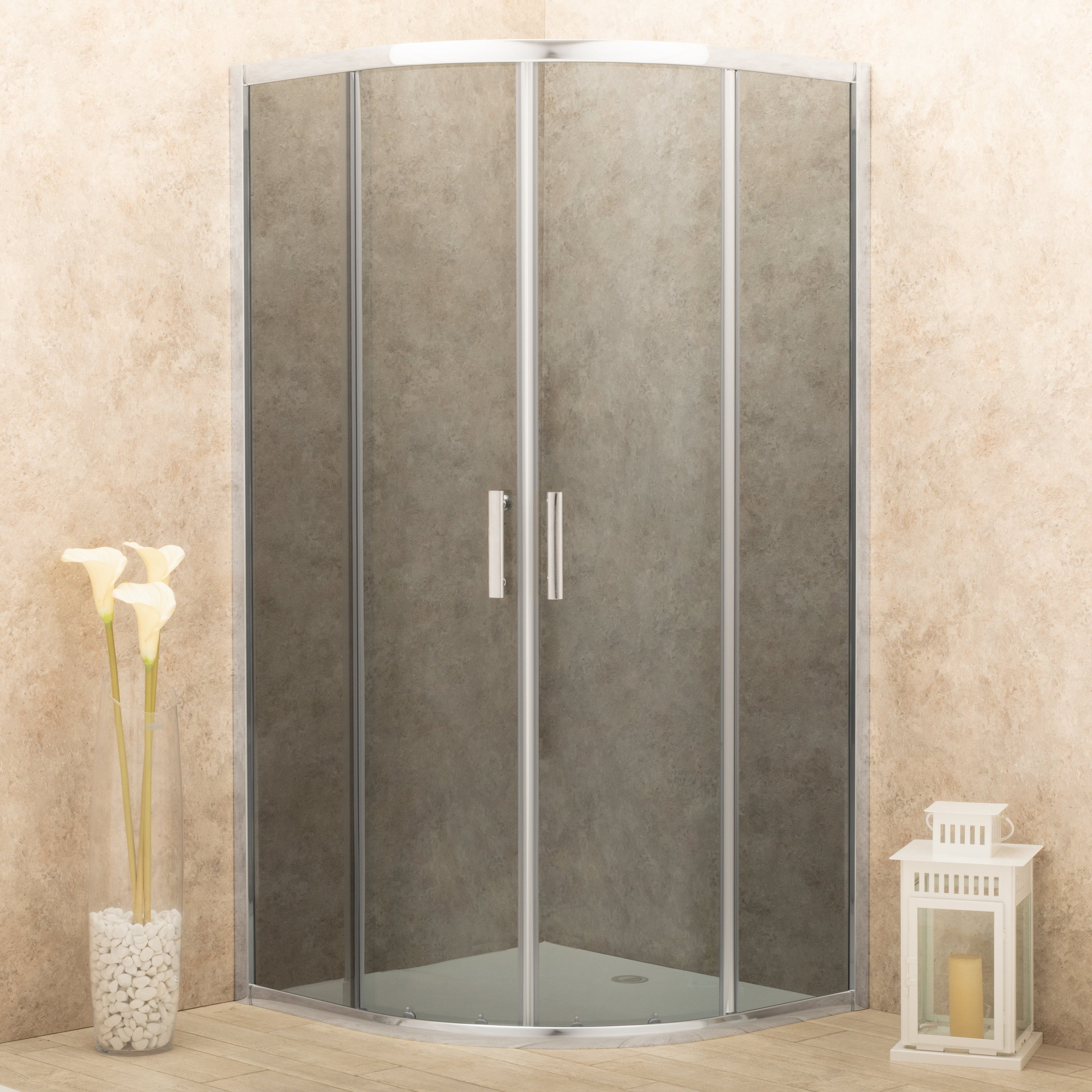 Cabina Box Doccia Vetri 6mm FUME' Telaio Alluminio 90x90