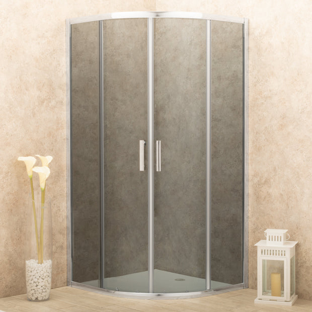 Box Cabina Doccia Itria 90x90cm Semicircolare Vetri Fume' 6mm