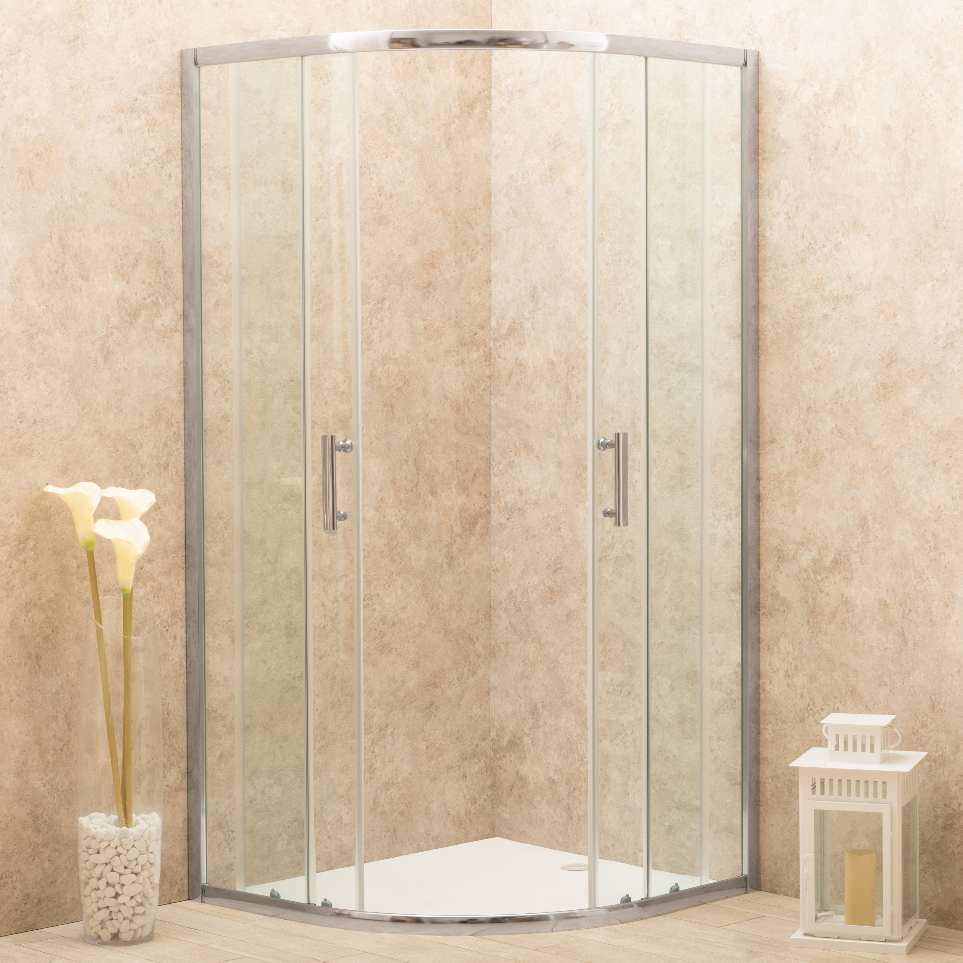 Box Doccia Itria 90x90cm Semicircolare Vetri Trasparenti 6mm