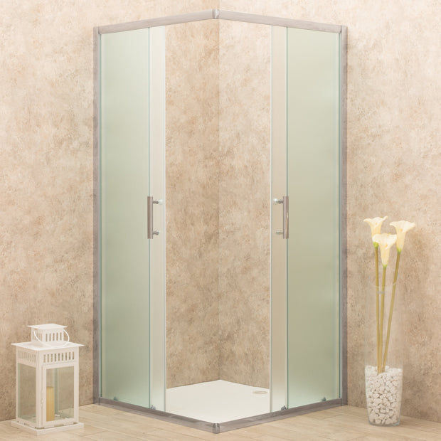 Box Doccia Itria 80x80cm Quadrato Vetri Satinati 6mm