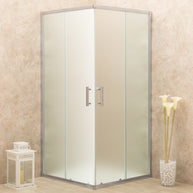 Cabina Doccia Vetri 6mm Frosted Telaio Alluminio 90x90