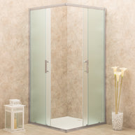 Cabina Doccia Vetri 6mm Frosted Telaio Alluminio 90x90