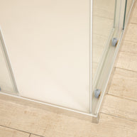 Cabina Box Doccia Vetri 6mm Trasparente Telaio Inox 90x90