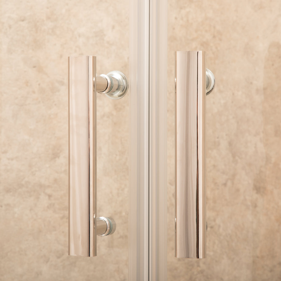 Cabina Box Doccia Vetri 6mm Trasparente Telaio Inox 90x90