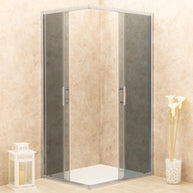 Cabina Box Doccia Vetri 6mm FUME' Telaio Alluminio 80x80