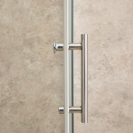 Cabina Box Doccia Vetri 6mm Trasparente Telaio Inox 70x100