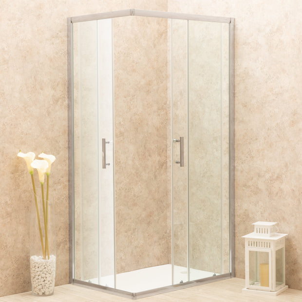 Doccia Itria 70x120cm Reversibile Vetri Trasparenti da 6mm e Alluminio