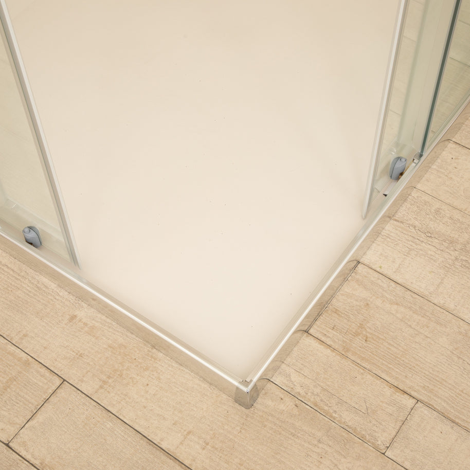 Doccia Itria 80x100cm Reversibile Vetri Trasparenti 6mm e Alluminio