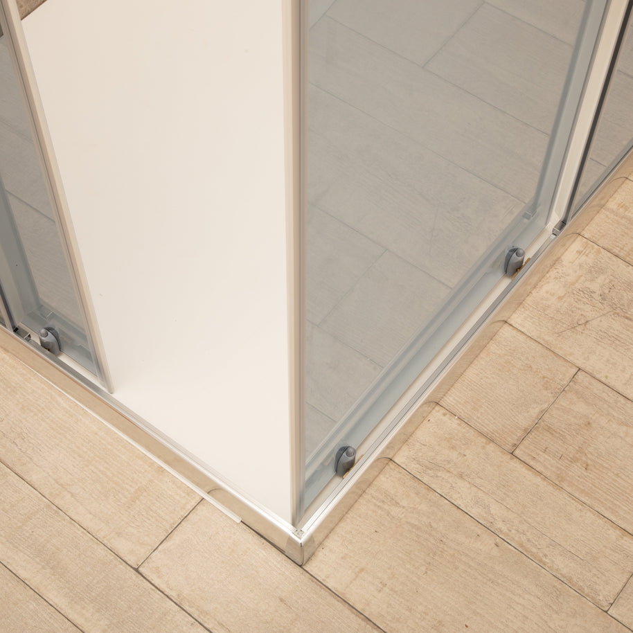 Cabina Box Doccia Vetri 6mm FUME' Telaio Inox 70x90