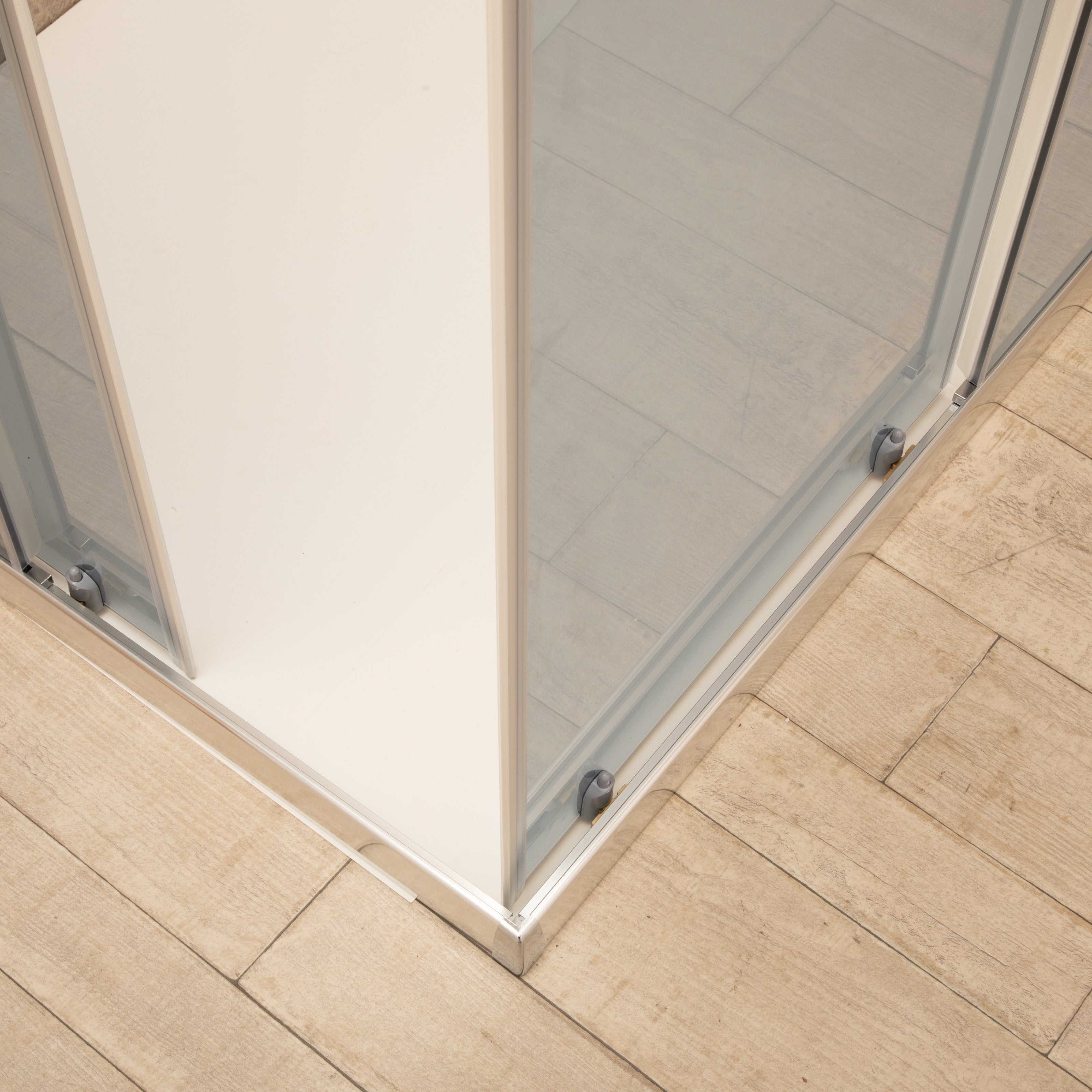 Cabina Box Doccia Vetri 6mm FUME' Telaio Inox 70x90