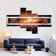 Quadro Dipinto a Mano Olio su Tela Astratto a 5 Pannelli N 21