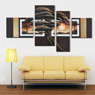 Quadro Dipinto a Mano Olio su Tela Paesaggistico a 4 Pannelli N 29