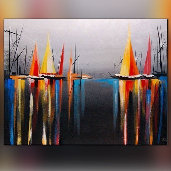 Quadro Dipinto a Mano su Tela 40x60cm Paesaggistico N42