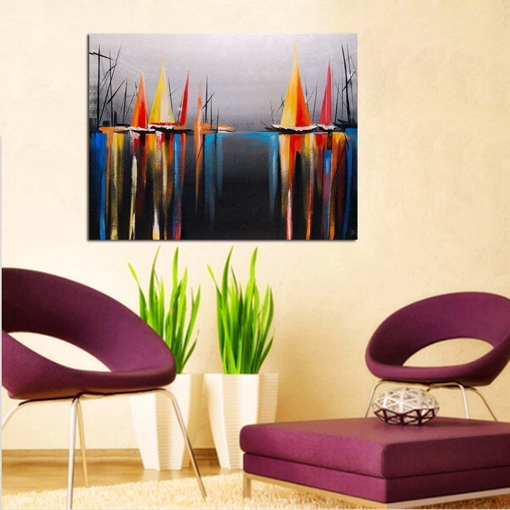 Quadro Dipinto a Mano su Tela 50x70cm Paesaggistico N43