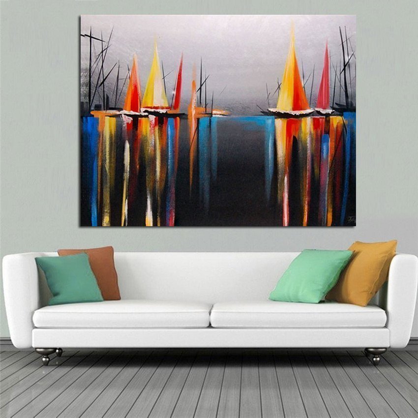 Quadro Dipinto a Mano su Tela 60x80cm Paesaggistico N44