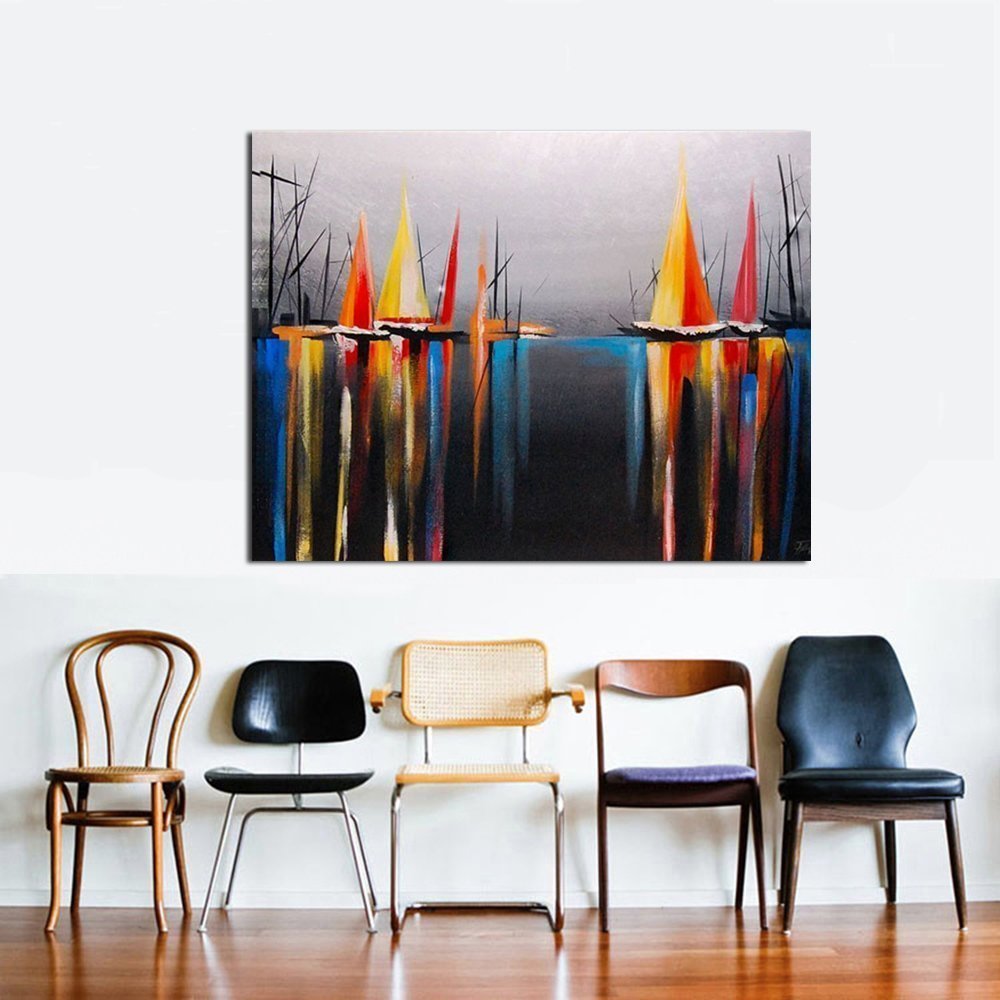 Quadro Dipinto a Mano su Tela 60x80cm Paesaggistico N44