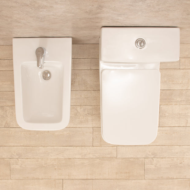 sanitari con cassetta esterna Minimal Wc con Tavoletta e Bidet