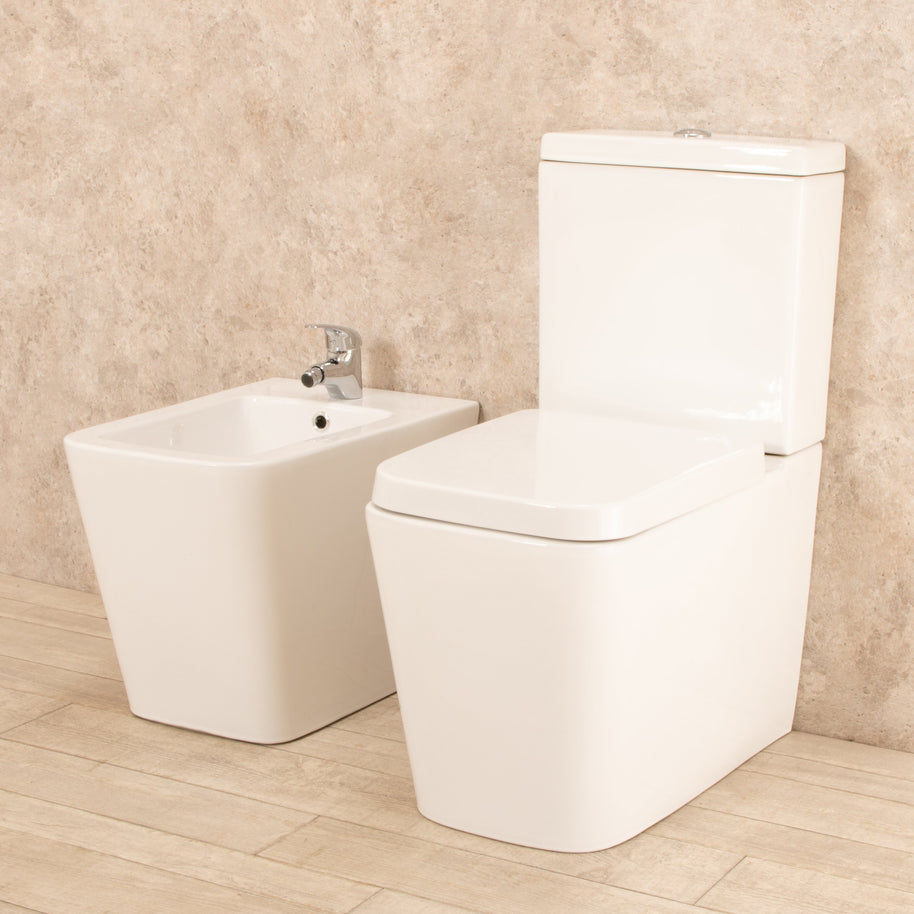 sanitari con cassetta esterna Minimal Wc con Tavoletta e Bidet
