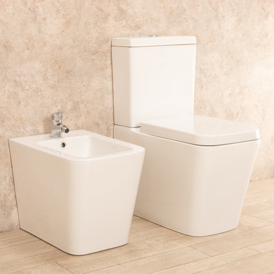 sanitari con cassetta esterna Minimal Wc con Tavoletta e Bidet