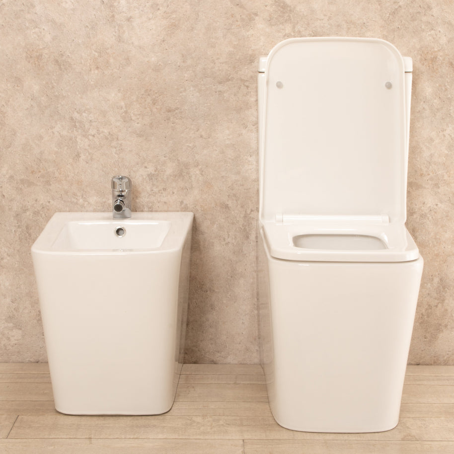 sanitari con cassetta esterna Minimal Wc con Tavoletta e Bidet