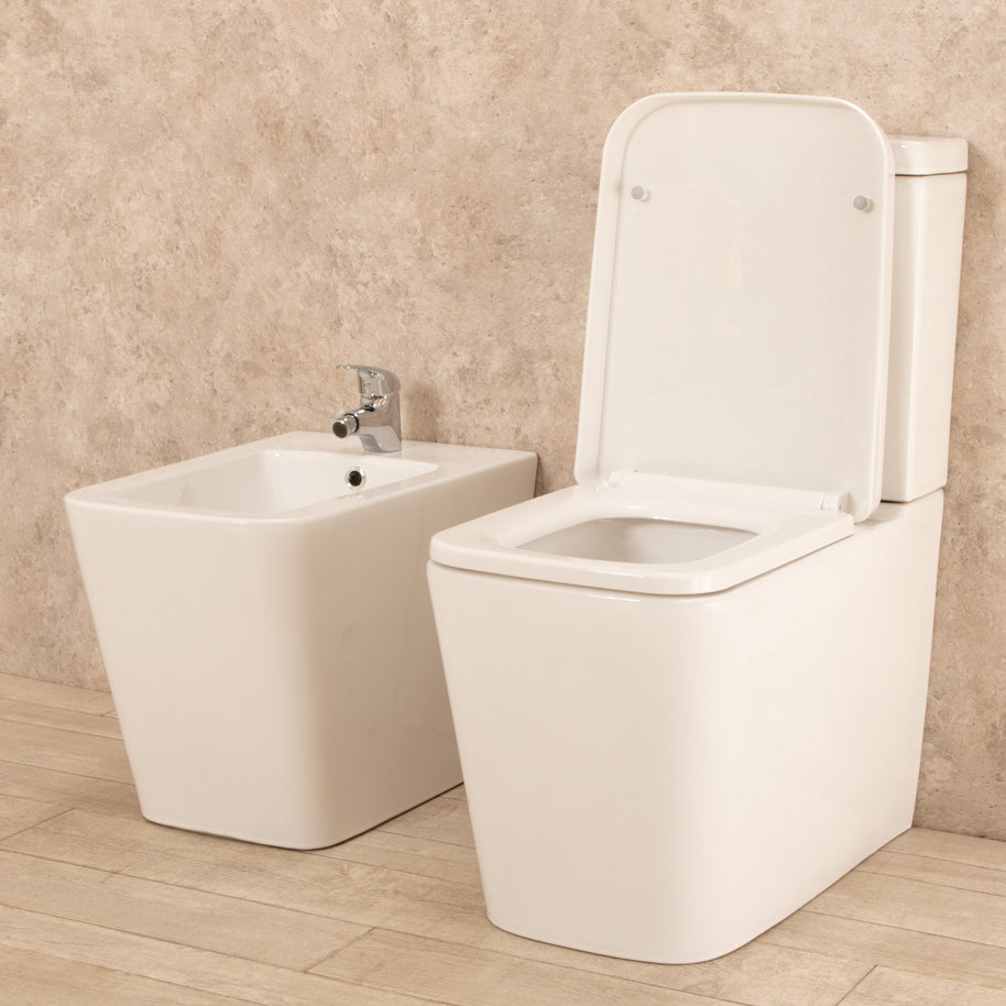 sanitari con cassetta esterna Minimal Wc con Tavoletta e Bidet