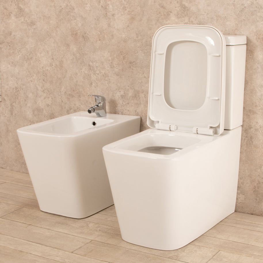 sanitari con cassetta esterna Minimal Wc con Tavoletta e Bidet