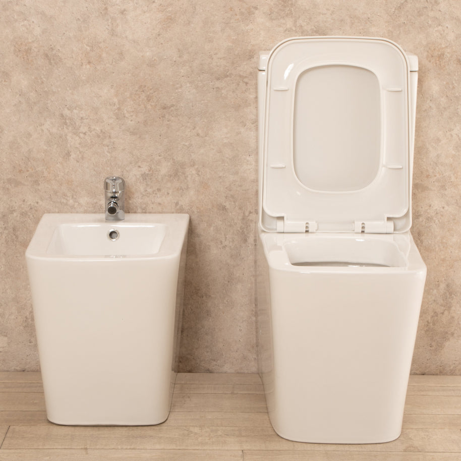 sanitari con cassetta esterna Minimal Wc con Tavoletta e Bidet