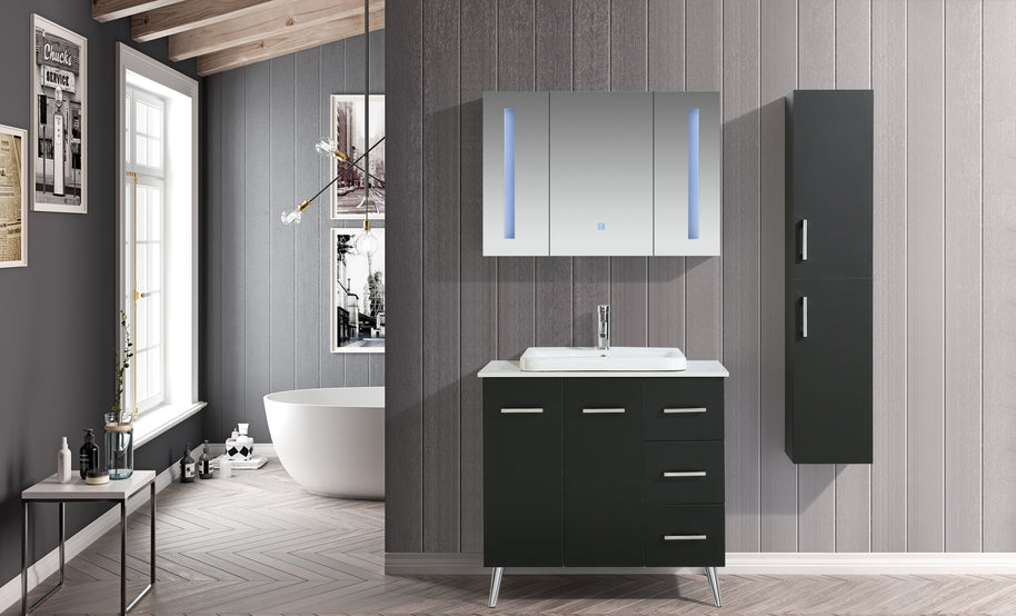 Mobile Arredo Bagno Space England 90 cm Moderno + Colonna Arredo