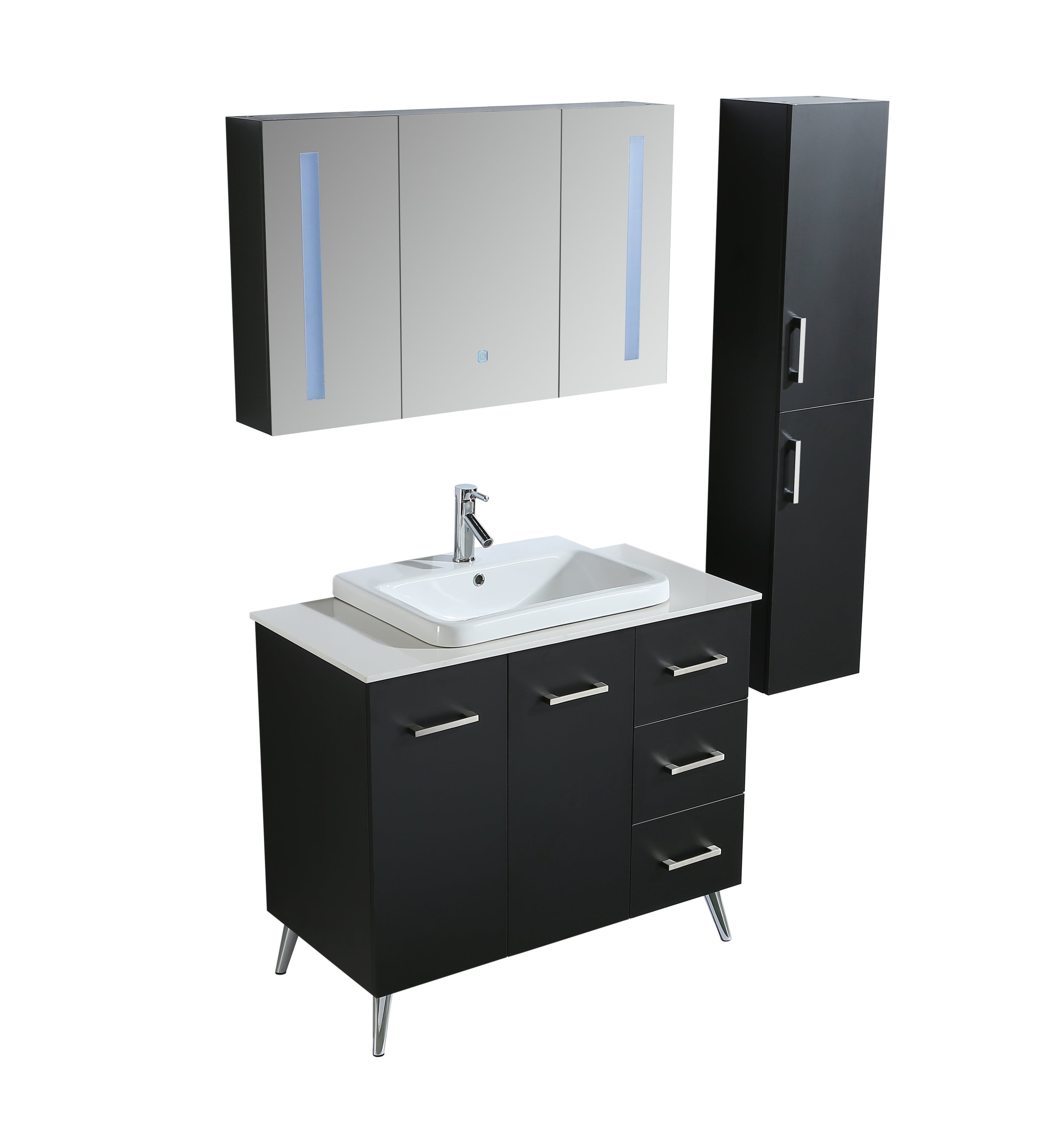 Mobile Arredo Bagno Space England 120 cm Moderno + Colonna Arredo