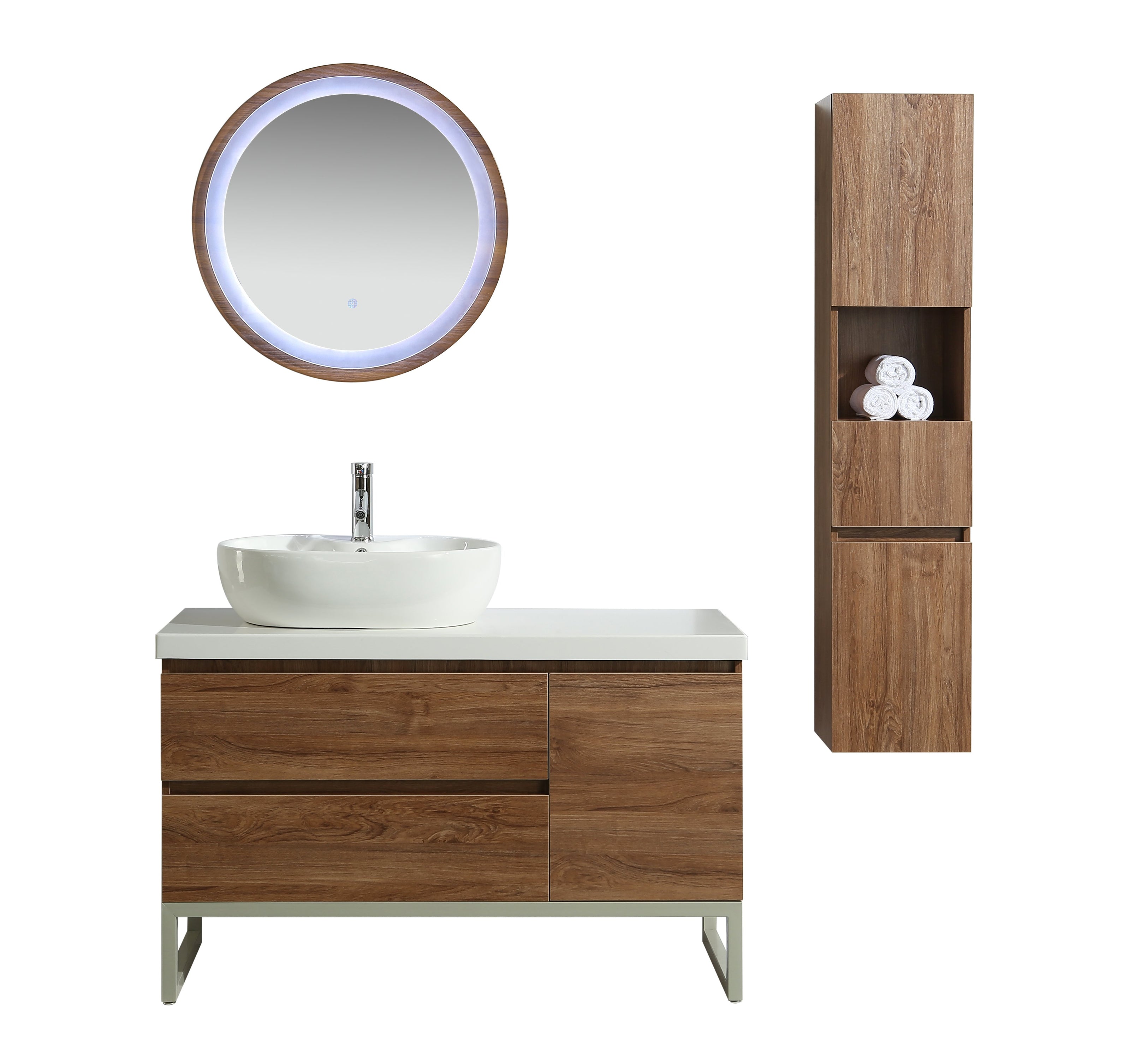 Mobile Arredo Bagno Paris 120 cm Moderno + Colonna Arredo