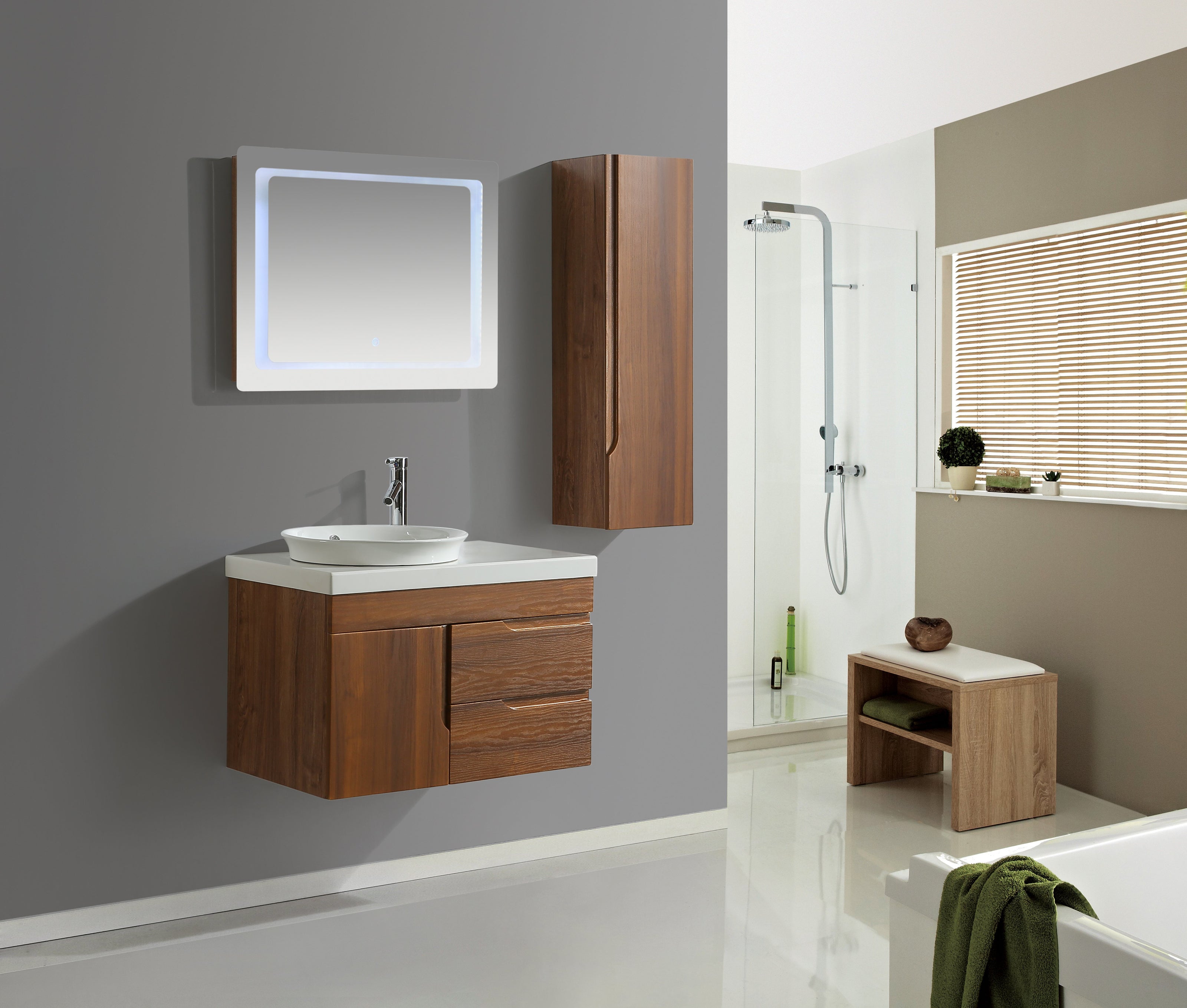 Mobile Arredo Bagno Las Vegas 80 cm Moderno + Colonna Arredo