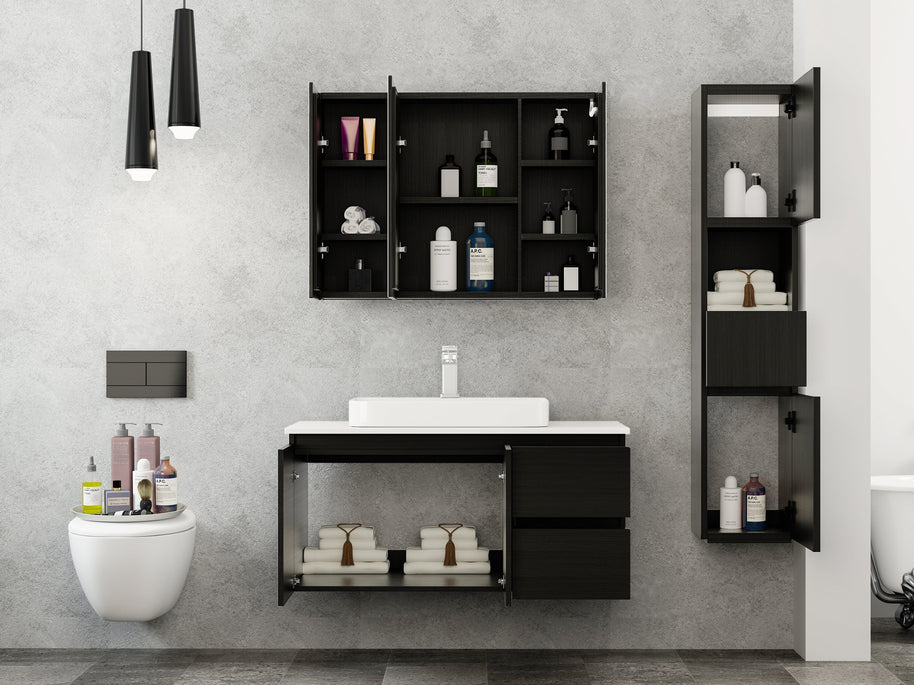 Mobile Arredo Bagno Tokyo 100 cm Moderno + Colonna Arredo