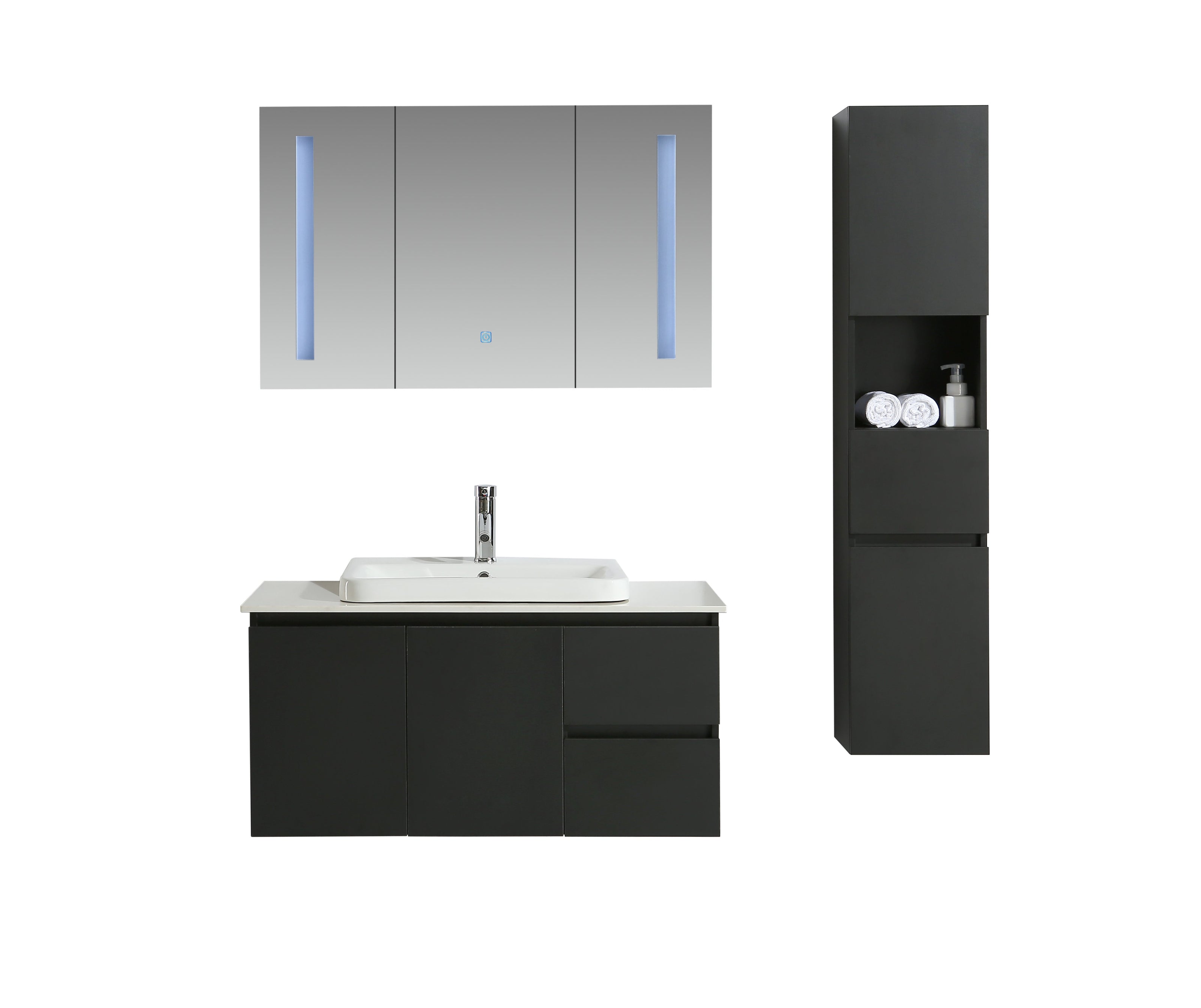 Mobile Arredo Bagno Tokyo 120 cm Moderno + Colonna Arredo
