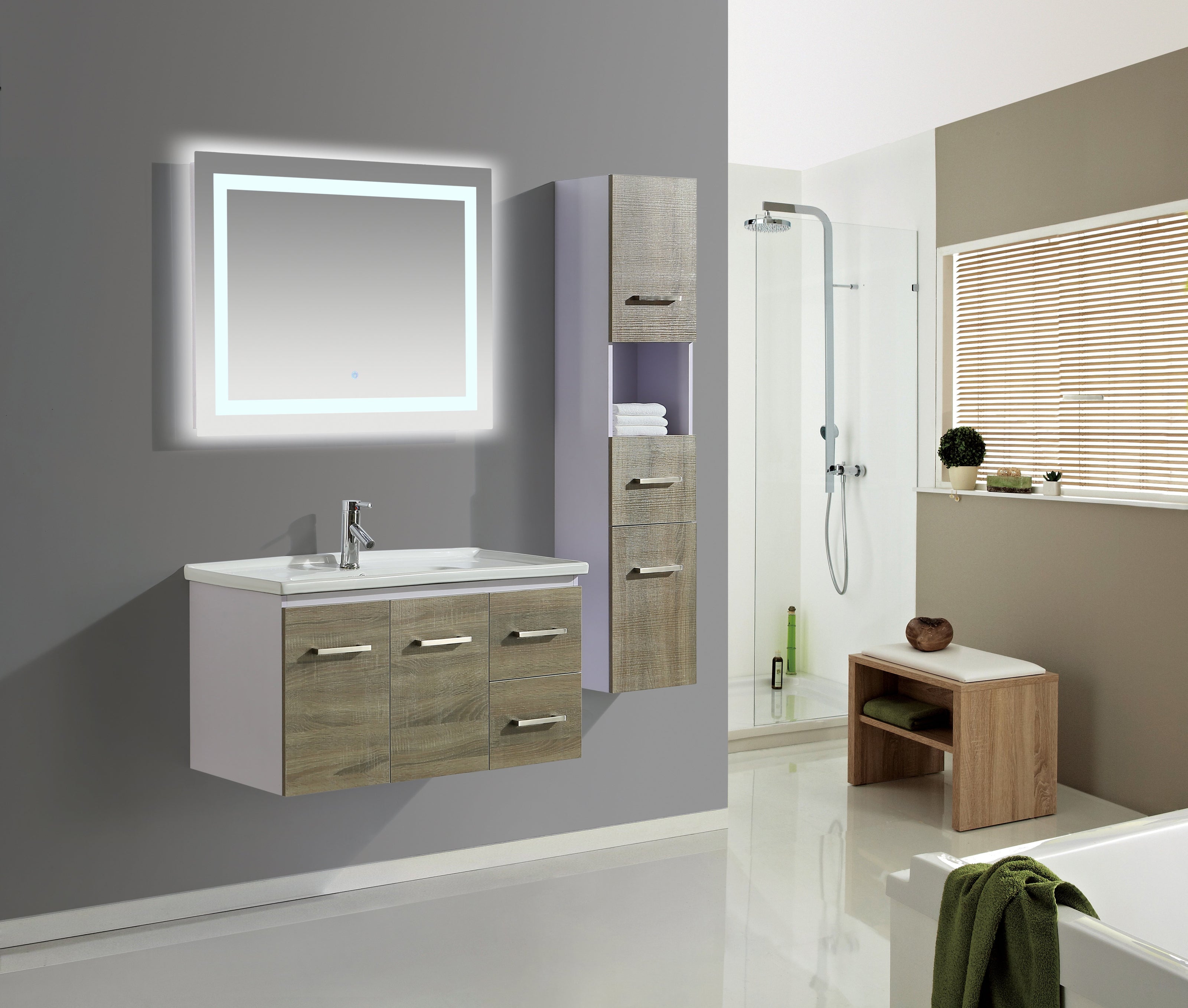Mobile Arredo Bagno Istambul 90 cm Spazioso + Colonna Arredo
