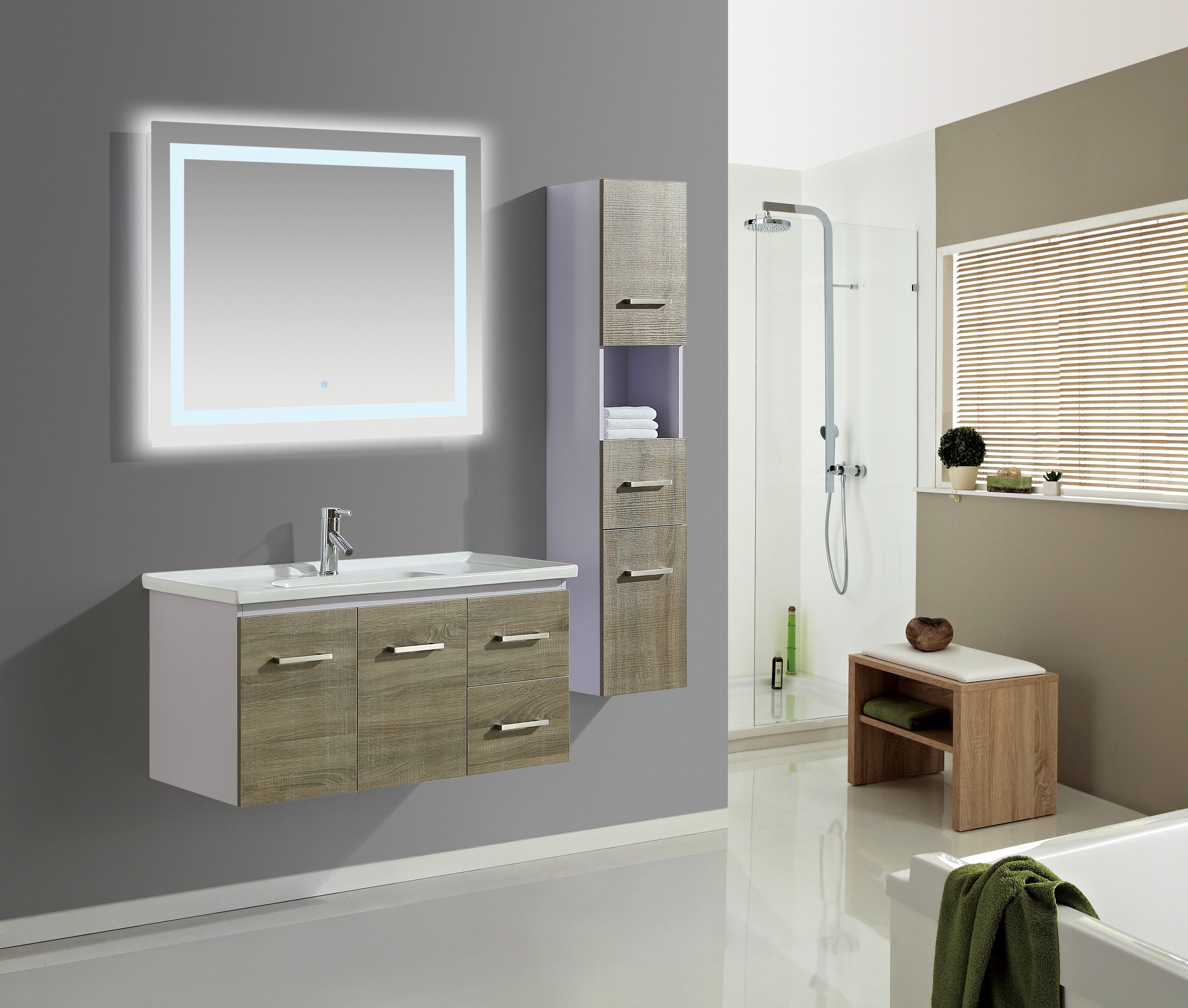 Mobile Arredo Bagno Istambul 100 cm Spazioso + Colonna Arredo
