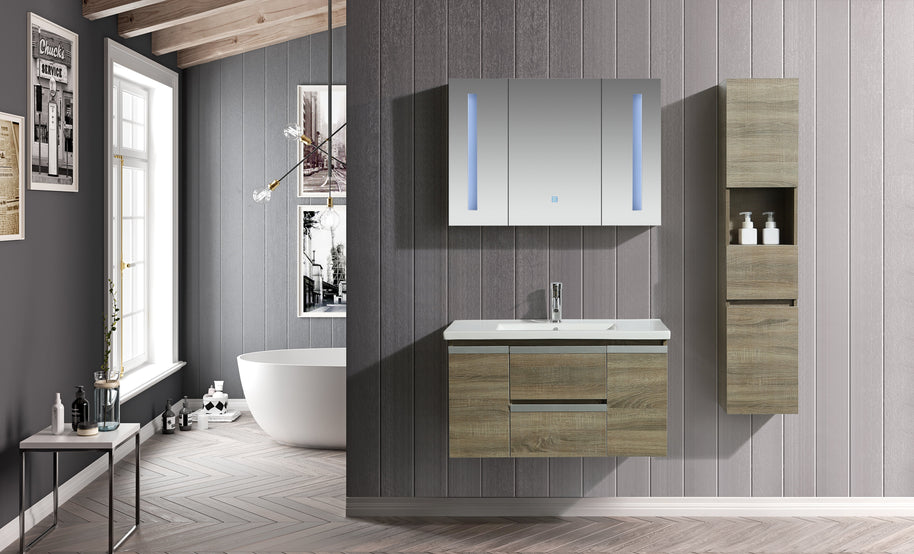 Mobile Arredo Bagno Venice 90 cm Spazioso + Colonna Arredo