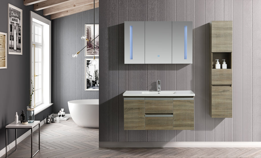 Mobile Arredo Bagno Venice 100 cm Spazioso + Colonna Arredo
