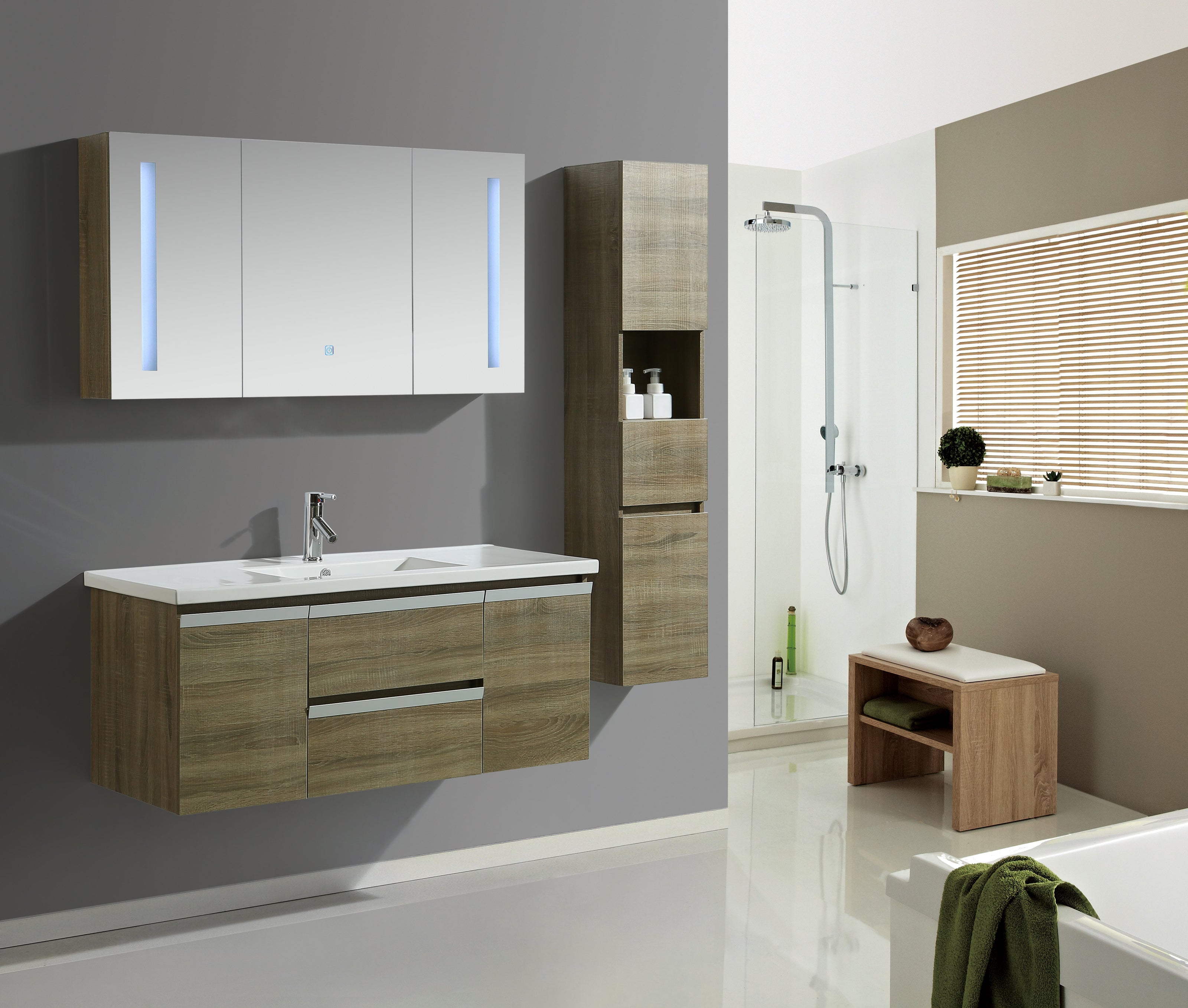 Mobile Arredo Bagno Venice 120 cm Spazioso + Colonna Arredo
