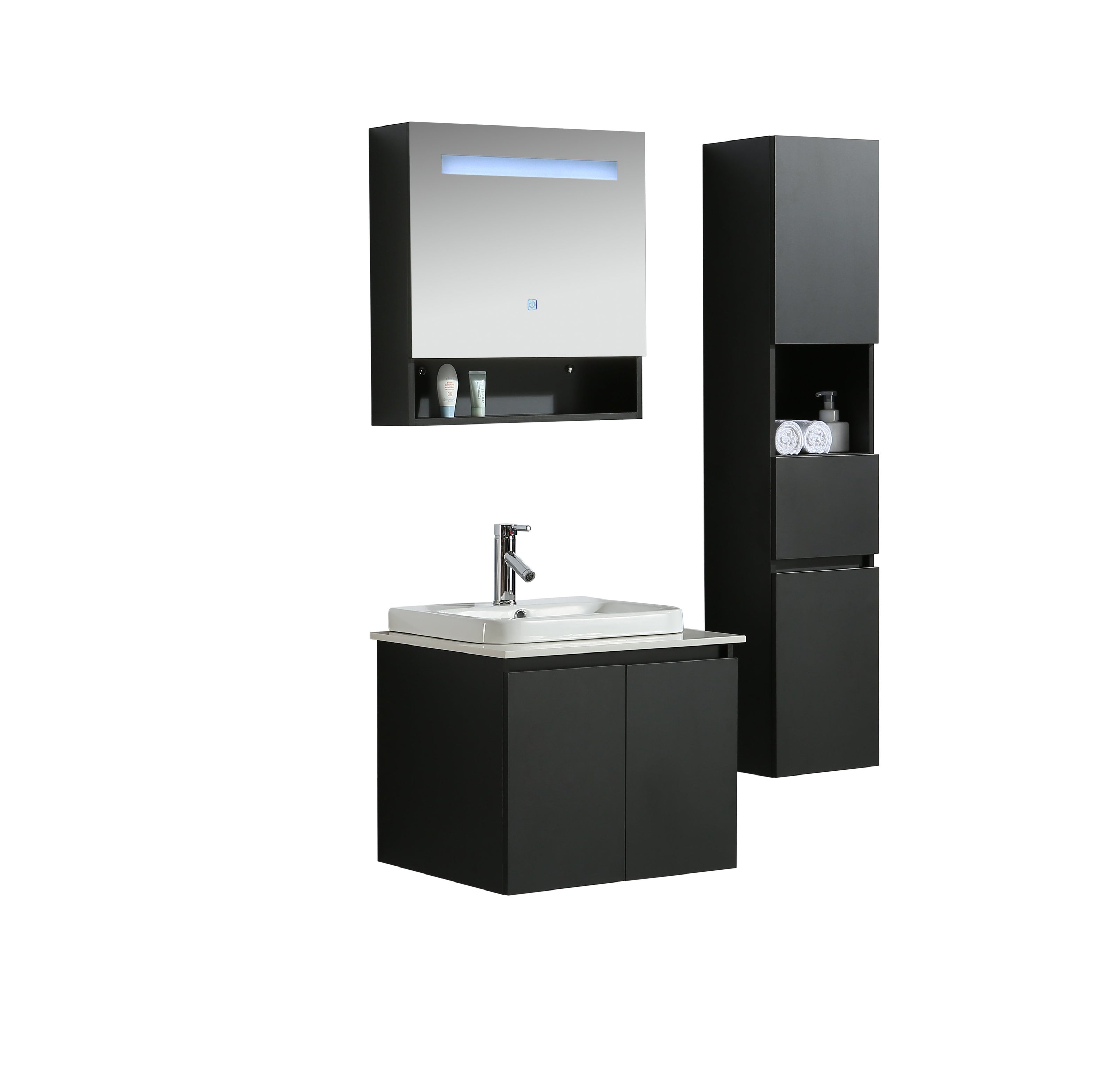 Mobile Arredo Bagno Tokyo 60 cm Moderno + Colonna Arredo