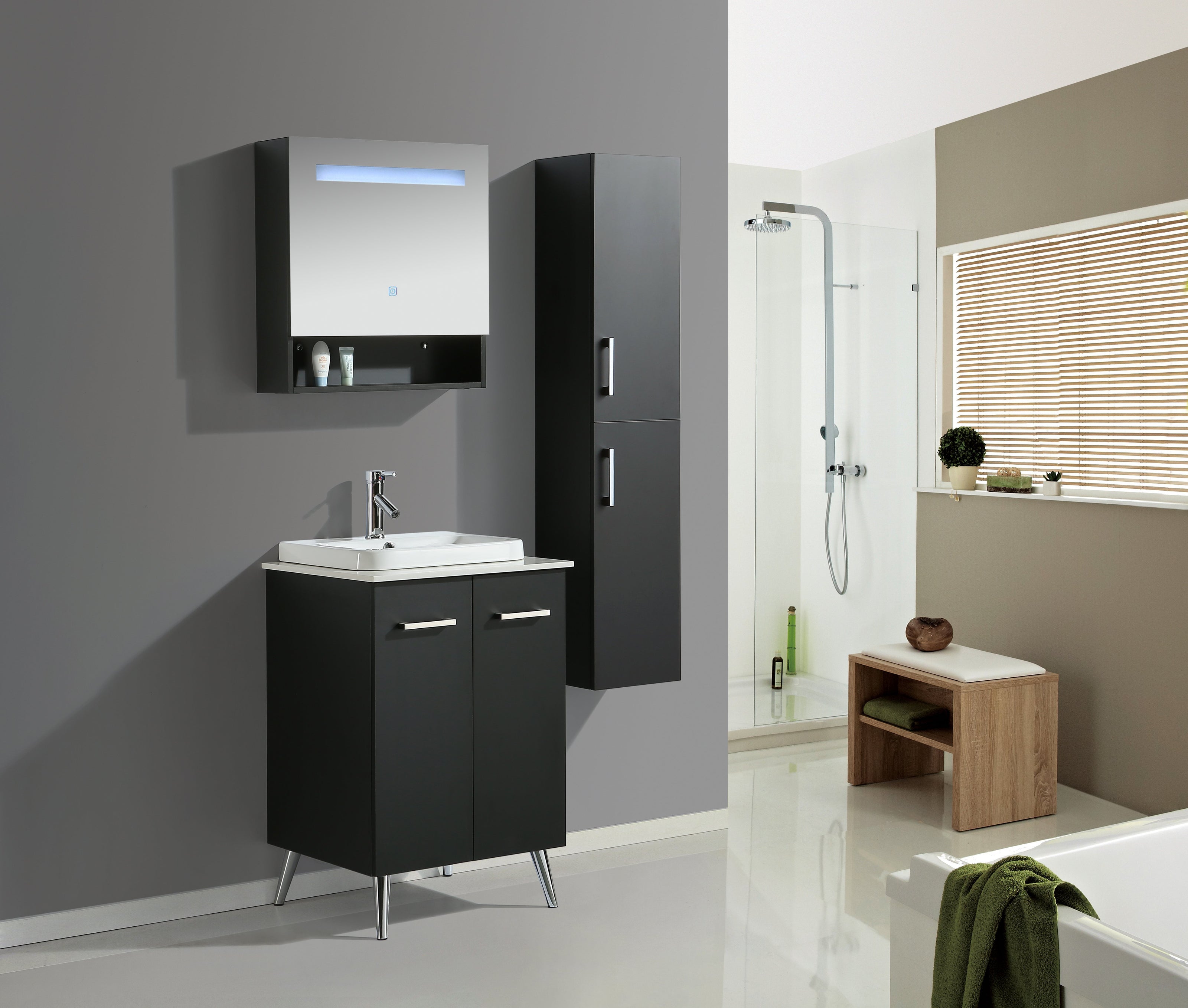 Mobile Arredo Bagno Space England 60 cm Moderno + Colonna Arredo