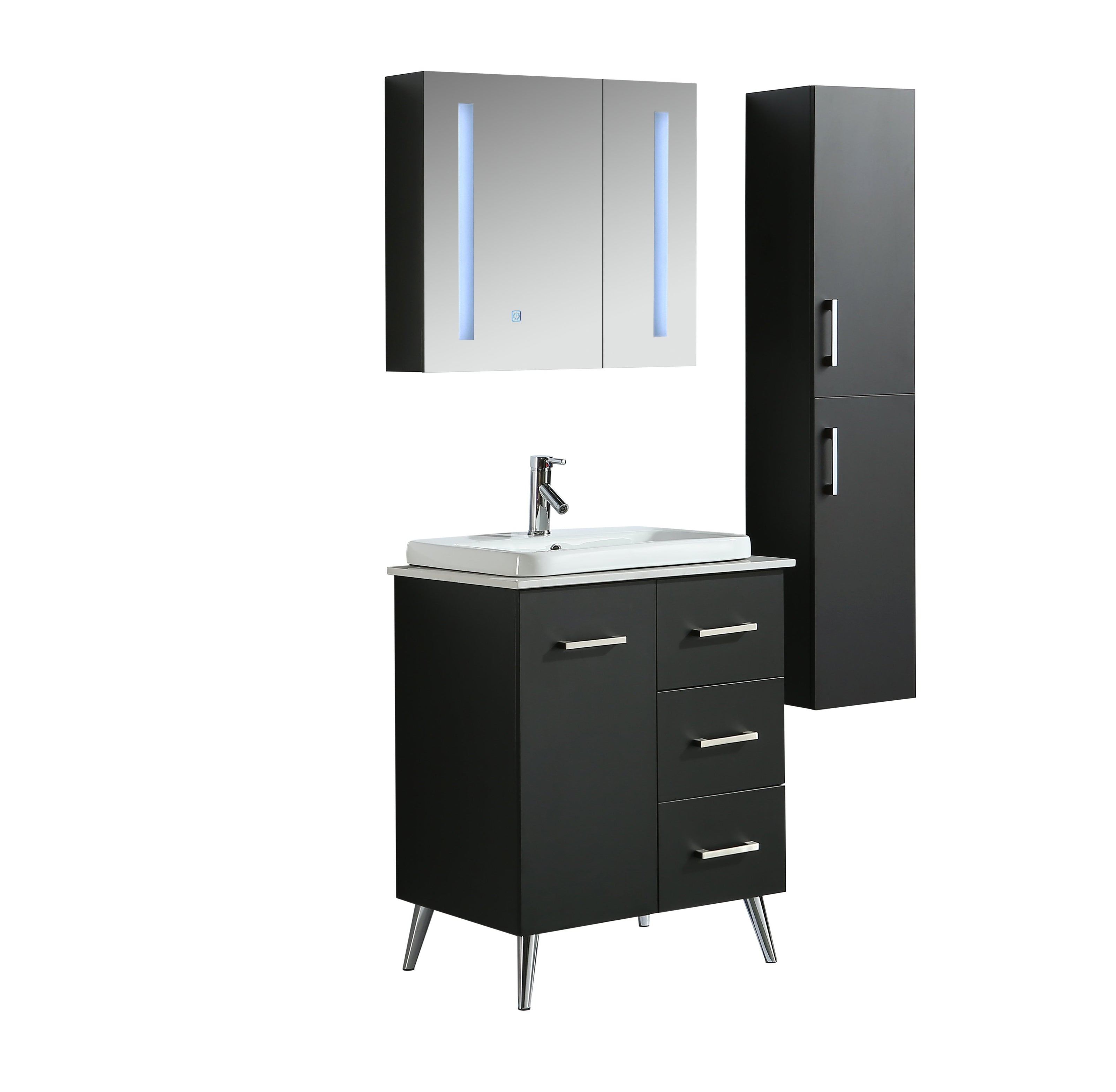 Mobile Arredo Bagno Space England 80 cm Moderno + Colonna Arredo