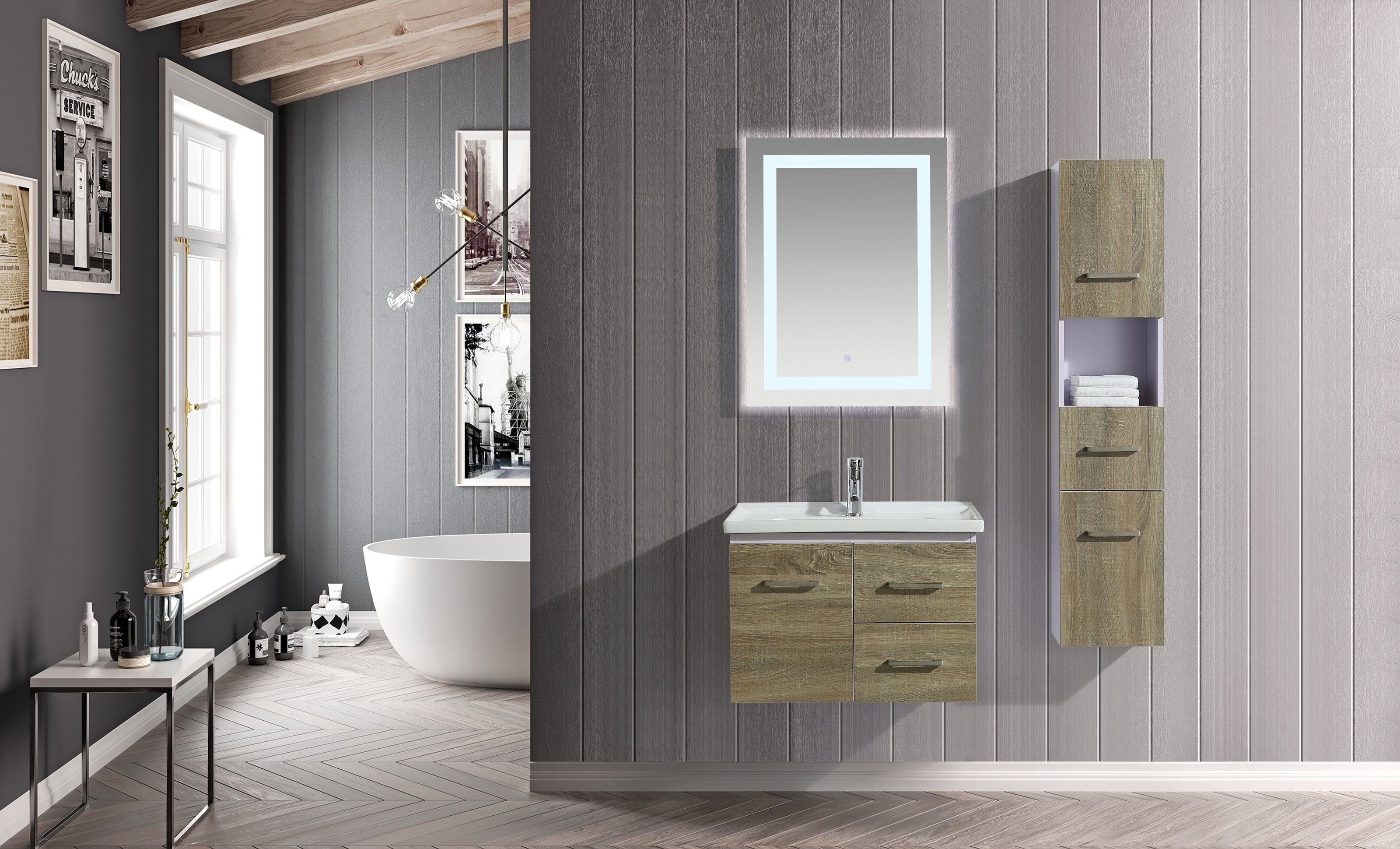 Mobile Arredo Bagno Istambul 70 cm Spazioso + Colonna Arredo