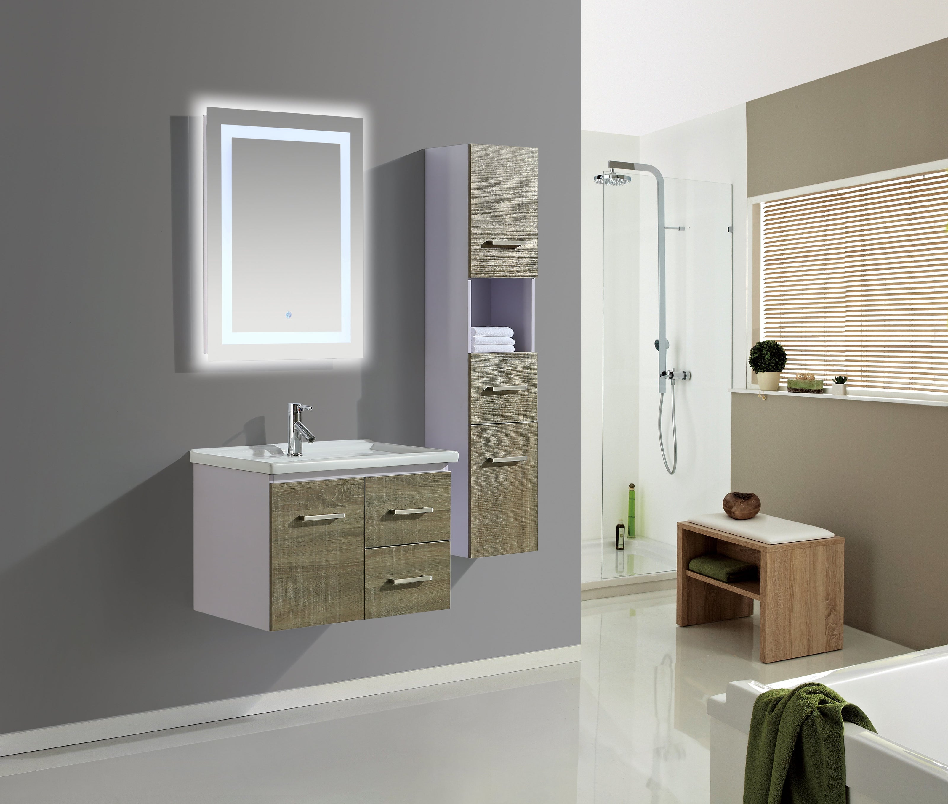 Mobile Arredo Bagno Istambul 70 cm Spazioso + Colonna Arredo