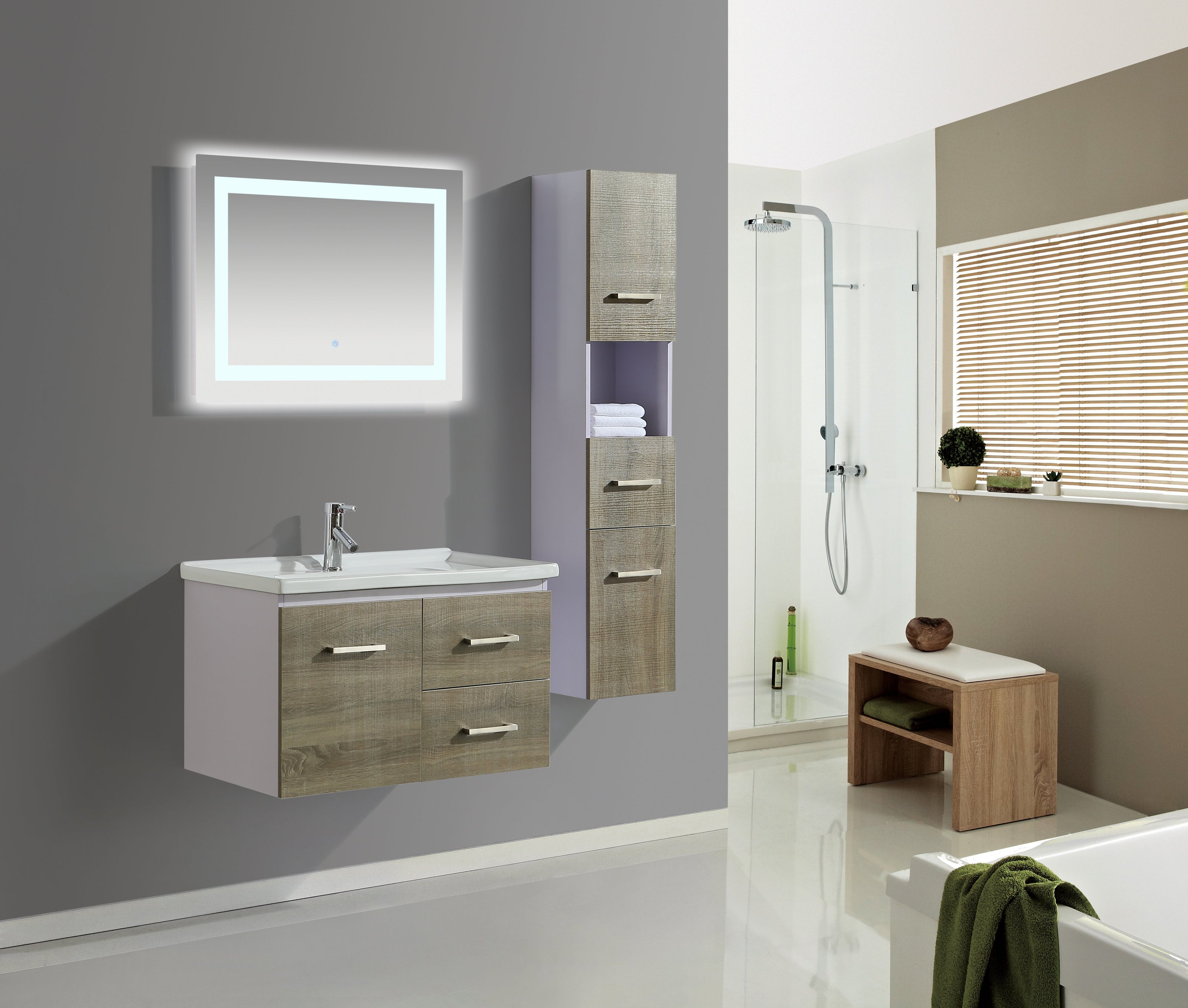Mobile Arredo Bagno Istambul 80 cm Spazioso + Colonna Arredo