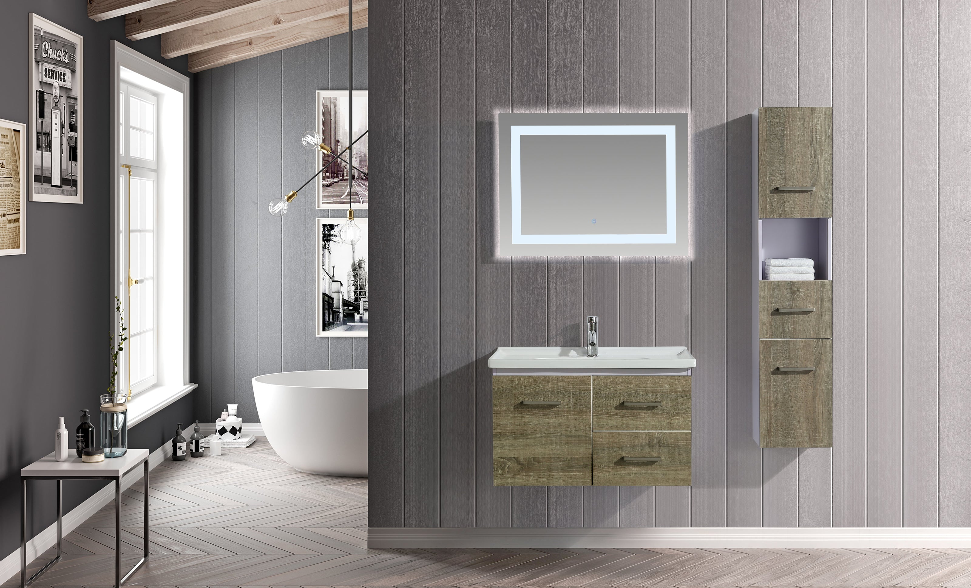 Mobile Arredo Bagno Istambul 80 cm Spazioso + Colonna Arredo