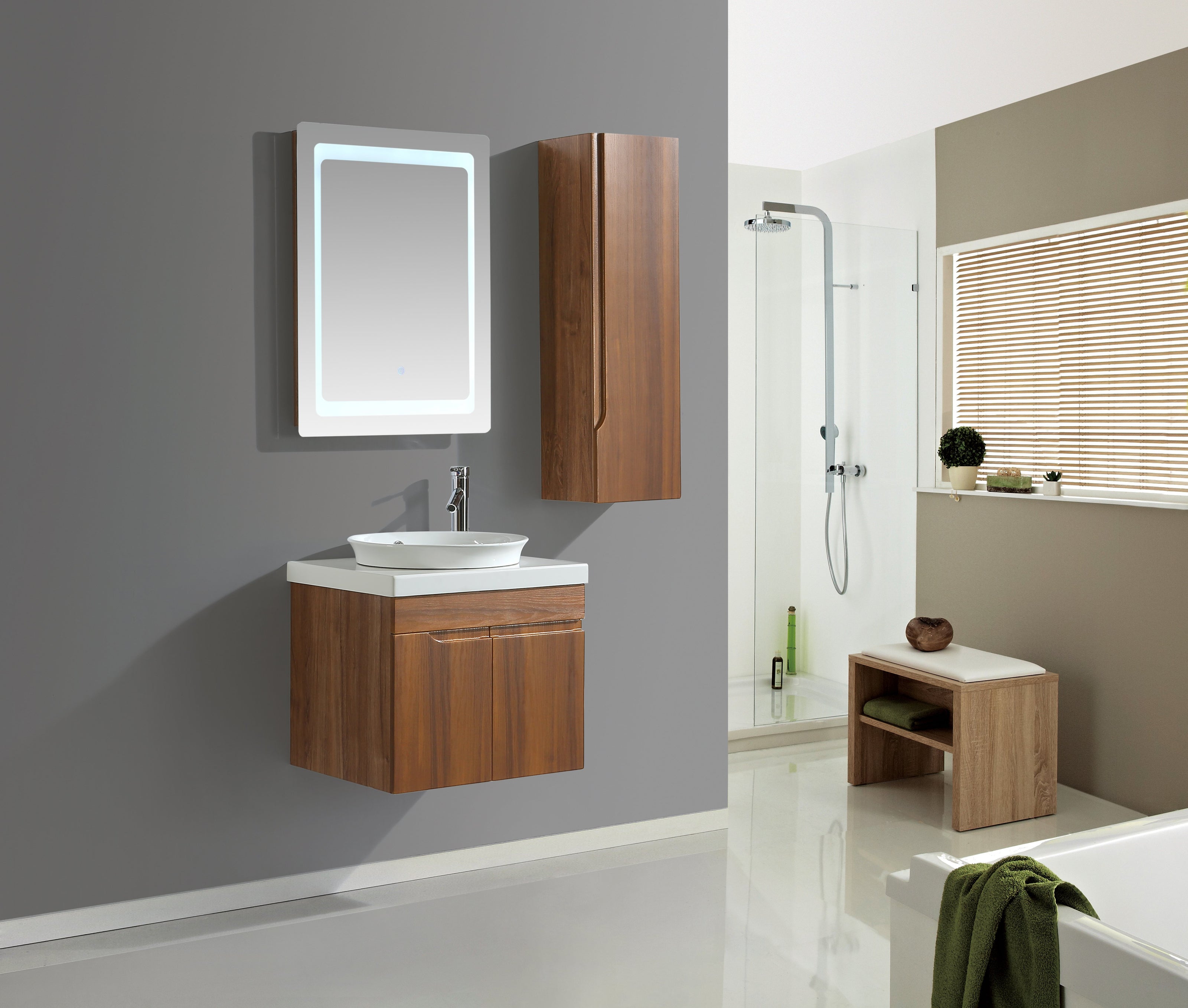 Mobile Arredo Bagno Las Vegas 60 cm Moderno + Colonna Arredo