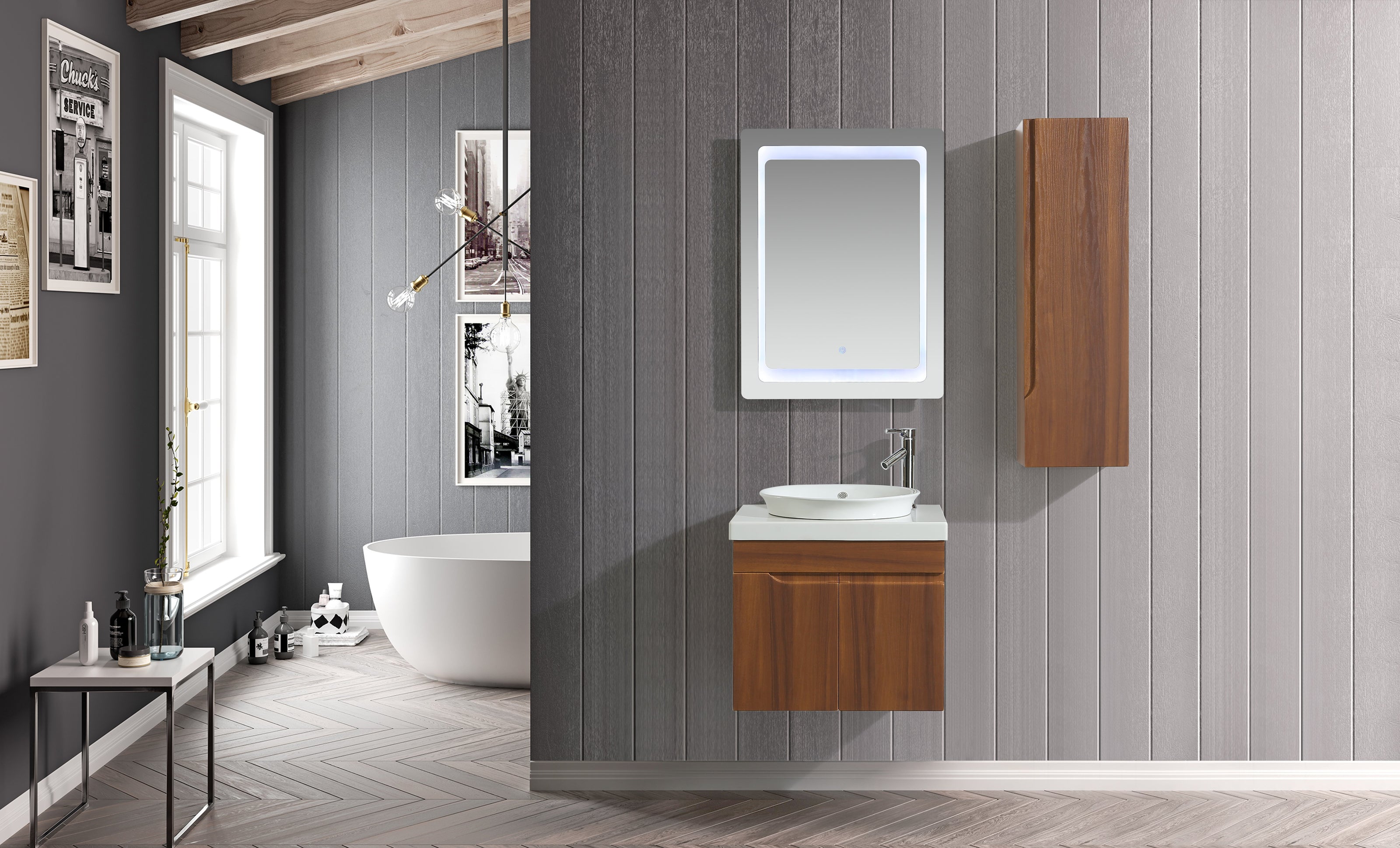 Mobile Arredo Bagno Las Vegas 60 cm Moderno + Colonna Arredo